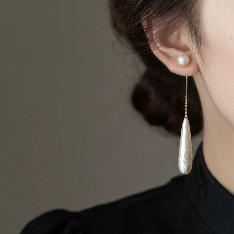 New Arrival French Elegant Niche Design Water Drops Imitation Pearl Dangle Earrings For Women Fashion Simple Jewelry Gifts