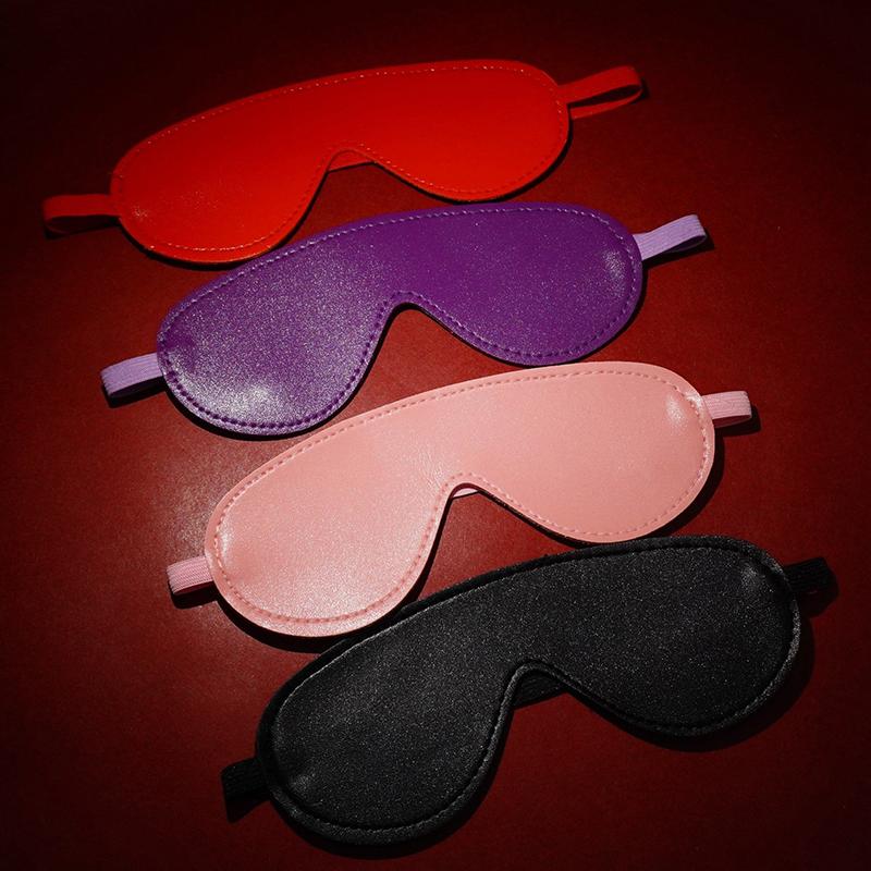 For SM Sensory Play Unisex Bondage Restraint Gear Erotic Blindfold Leather Mask With Adjustable Buckle Blackout Eye Cover