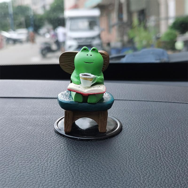 Zakka Żaba Uzdrowicielska Ozdoby Samochodowe: Urocza dekoracja wnętrza do domu, biura lub samochodu