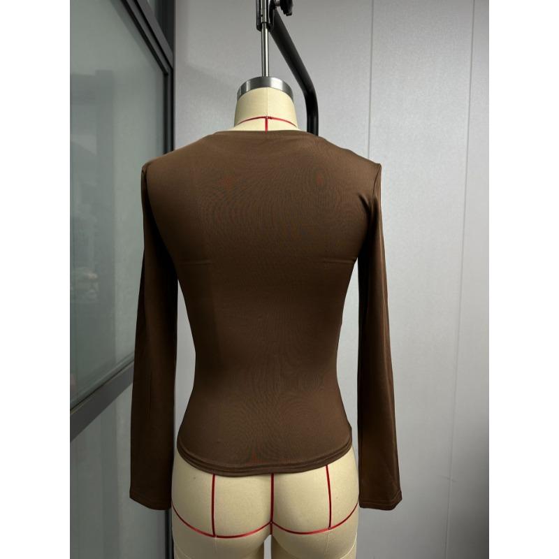 Fashion Women Casual Long Sleeve T-Shirts Solid Slim Fit Spring Autumn Pullovers Tees Shirts Female Streetwear Base Tees Tops Casual Clothing 3060