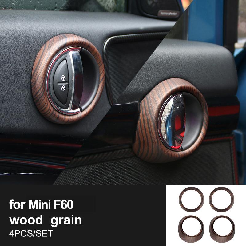 4 pezzi Anello Decorativo Adesivo Maniglia Interna Porta Auto Anello Esterno Maniglia Porta in Plastica ABS Per Mini Cooper F60 Styling Auto