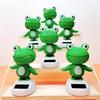 Solar Powered Dancing Frog Car Dashboard Decoration Funny Animated Head Shaking Design Home Office Decor Gift