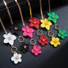 Charm Fashion Stereoscopic Flower Spray Paint OT Chain Ankles Bracelets for Women Charms Summer Beach Jewelry Gift Accessory