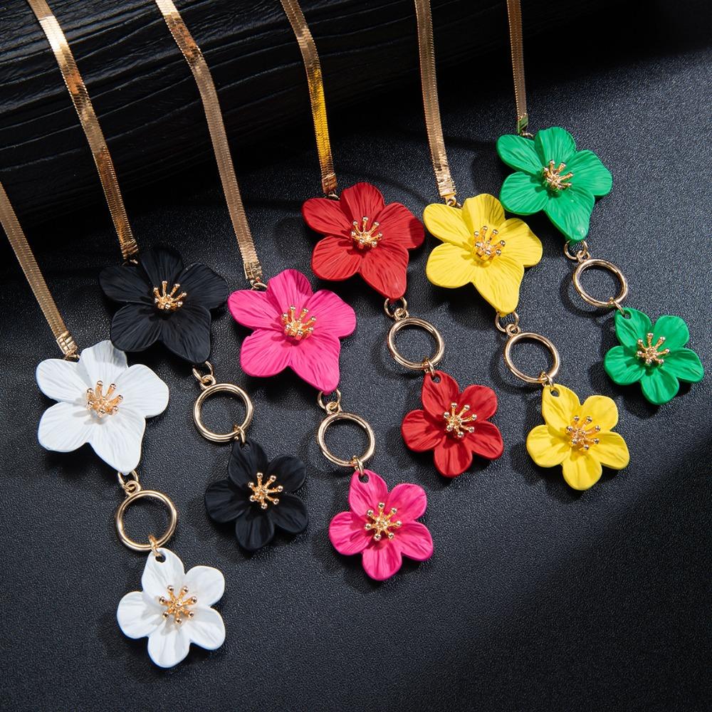 Charm Fashion Stereoscopic Flower Spray Paint OT Chain Ankles Bracelets for Women Charms Summer Beach Jewelry Gift Accessory
