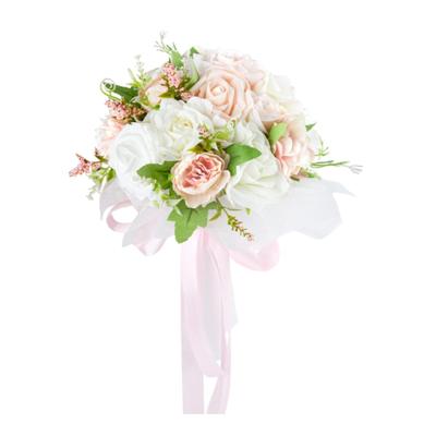 Wedding Bride Bouquet Artificial Rose Flower Bunch for Holiday Wedding Decor