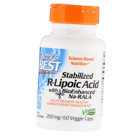 

Stabilized R-Lipoic Acid, Stabilized R-Lipoic Acid 200, Doctor s Best 60vegcaps (70327008) 60vcaps