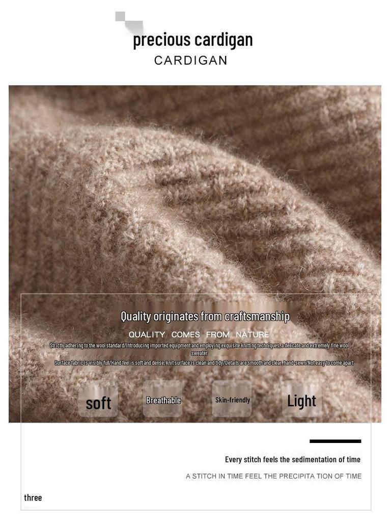 Men's 2022 Pure Wool Knitted Crew Neck Sweater - Long Sleeve, Loose Fit, Mature Casual Jumper