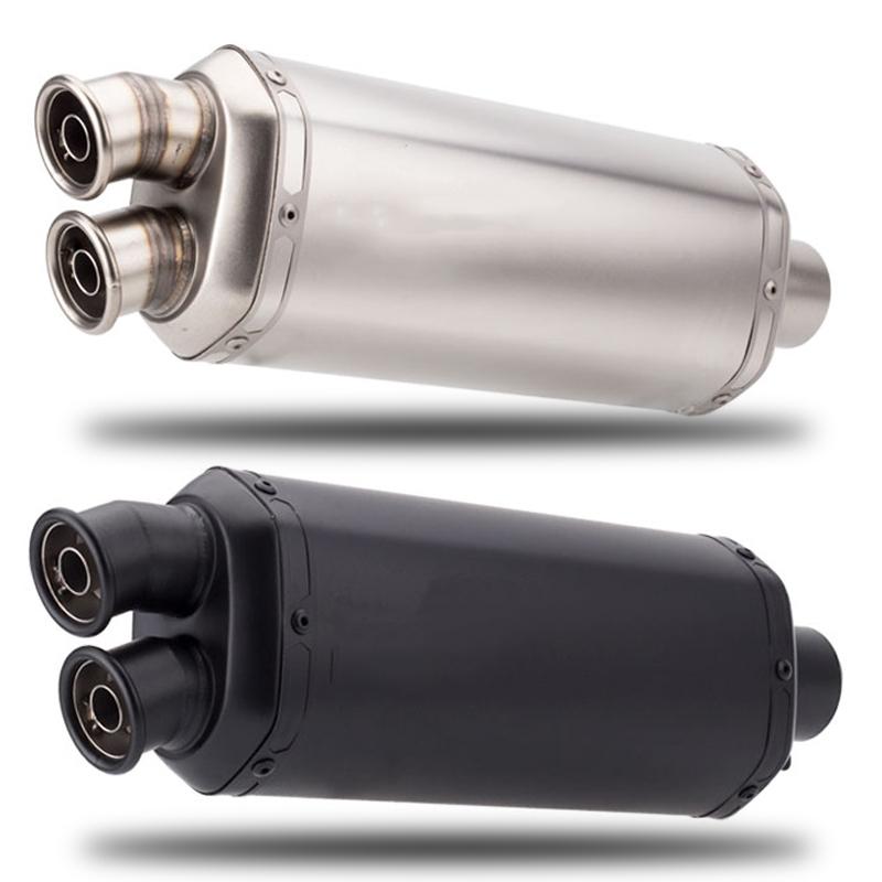Universal 51MM Motorcycle Exhaust Pipe Escape Double Hole Silencer Muffler DB Killer For F750GS F850GS R1200GS 500X 400X CRF1100