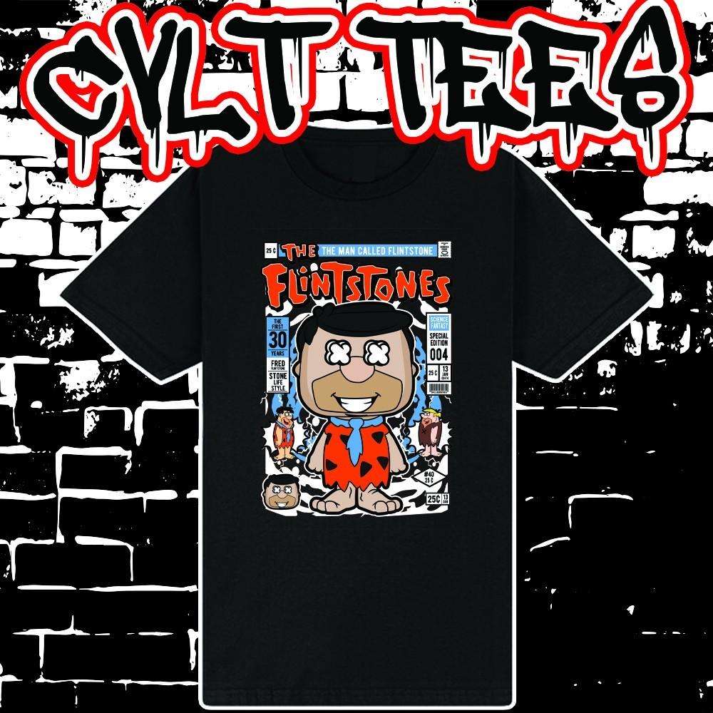 The Flintstones Comic Book Cover style Tee ~ 100% Cotton Unisex T-Shirt S