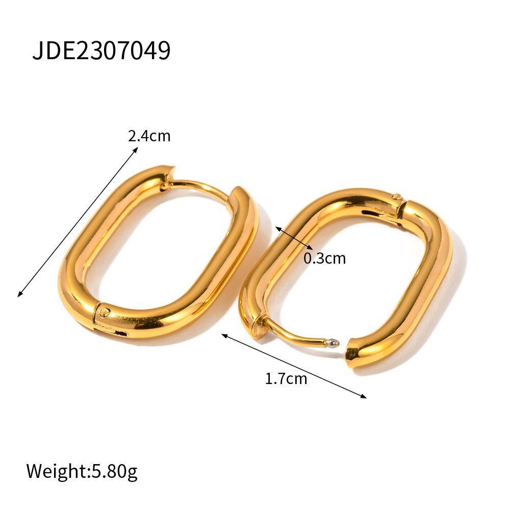 Minimalist Geometric Ear Clips Fashion Five Point Star Heart Titanium Steel Earrings for Women