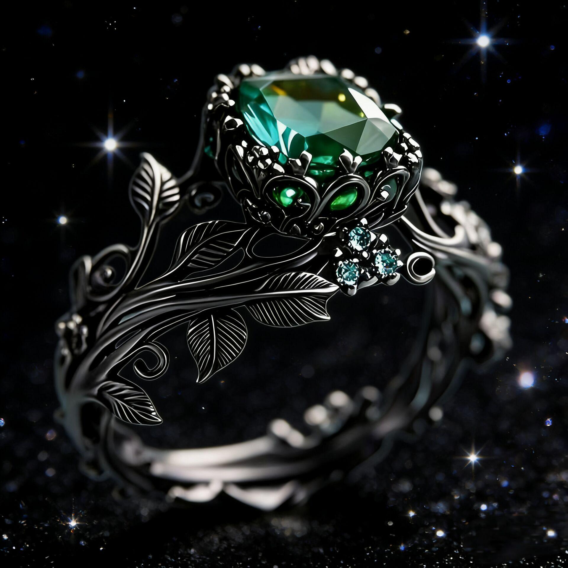 European American Retro Rose Gold Vine Flower Ring - Creative High-End Jewelry Size 10