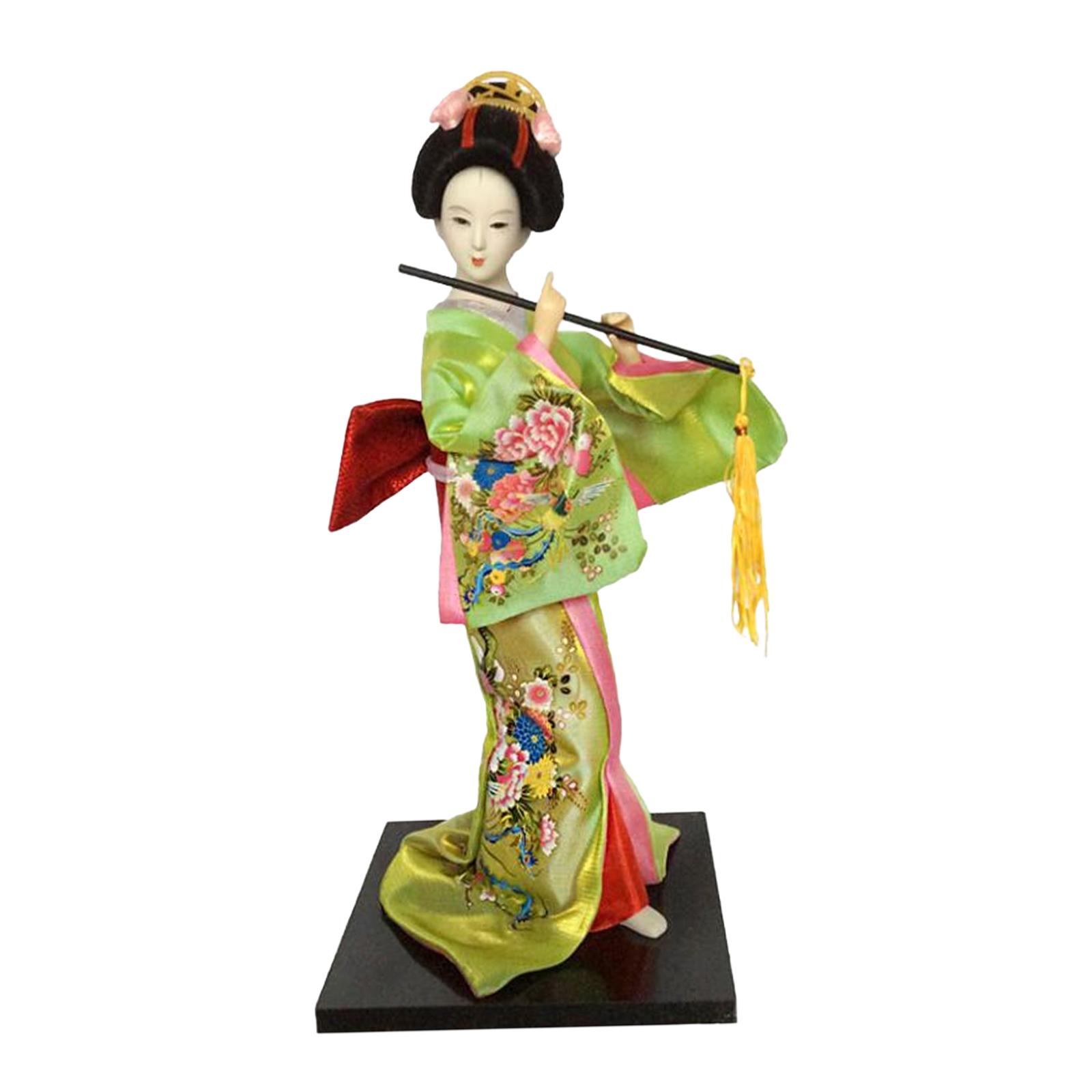

12 Japanese Geisha Collectible Figurine Kimono Dolls Asian Geisha Doll Girl Statue for Home Office Shelf Table Decoration