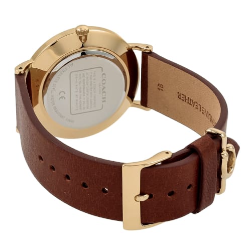 Coach PERRY Women's 36mm Gold Dial Stainless Steel Quartz Watch (14503331) In Brown