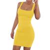 Sexy Elegant Dress Low Neck Wrap Chest Sleeveless Solid Color Bodycon Dress Women Mini Slim Skinny Dress Club Party