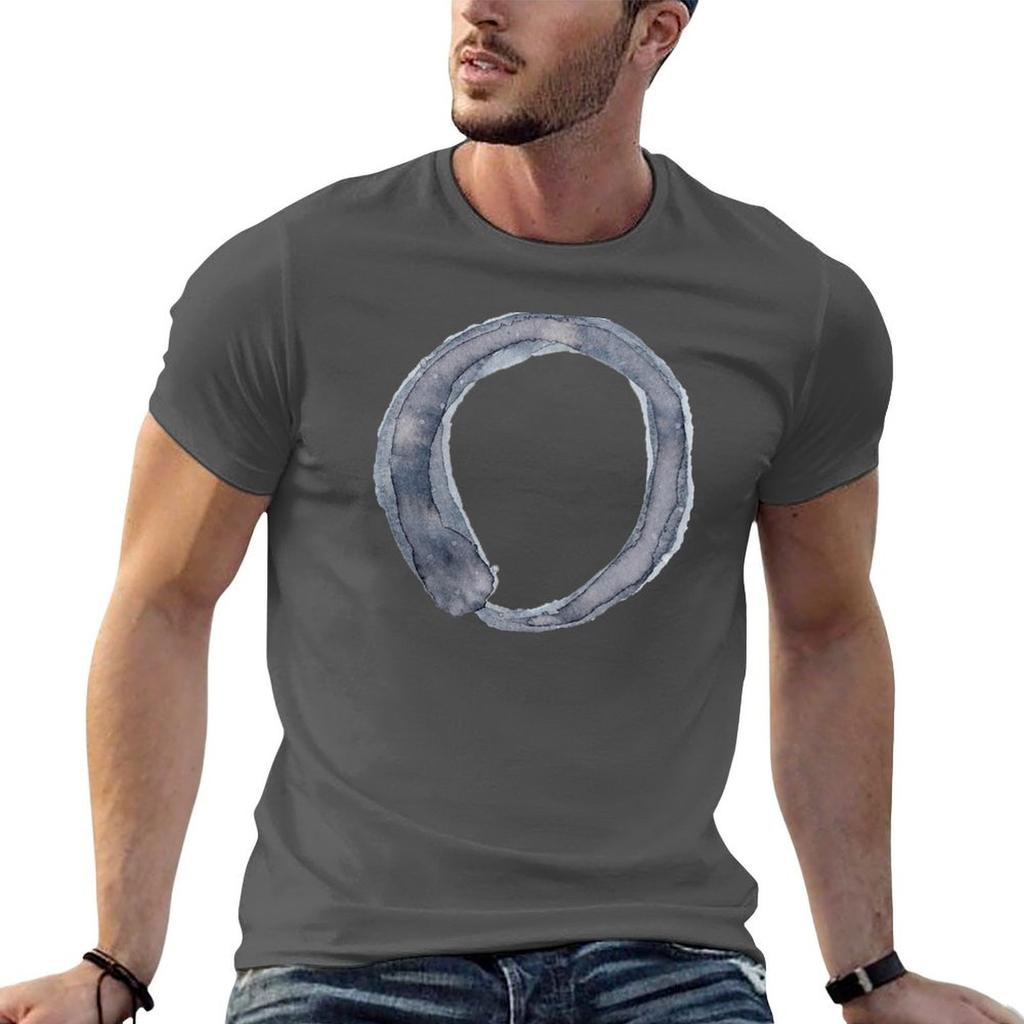 Watercolor Enso In Grey Tshirt Plus Size Street Style Tee