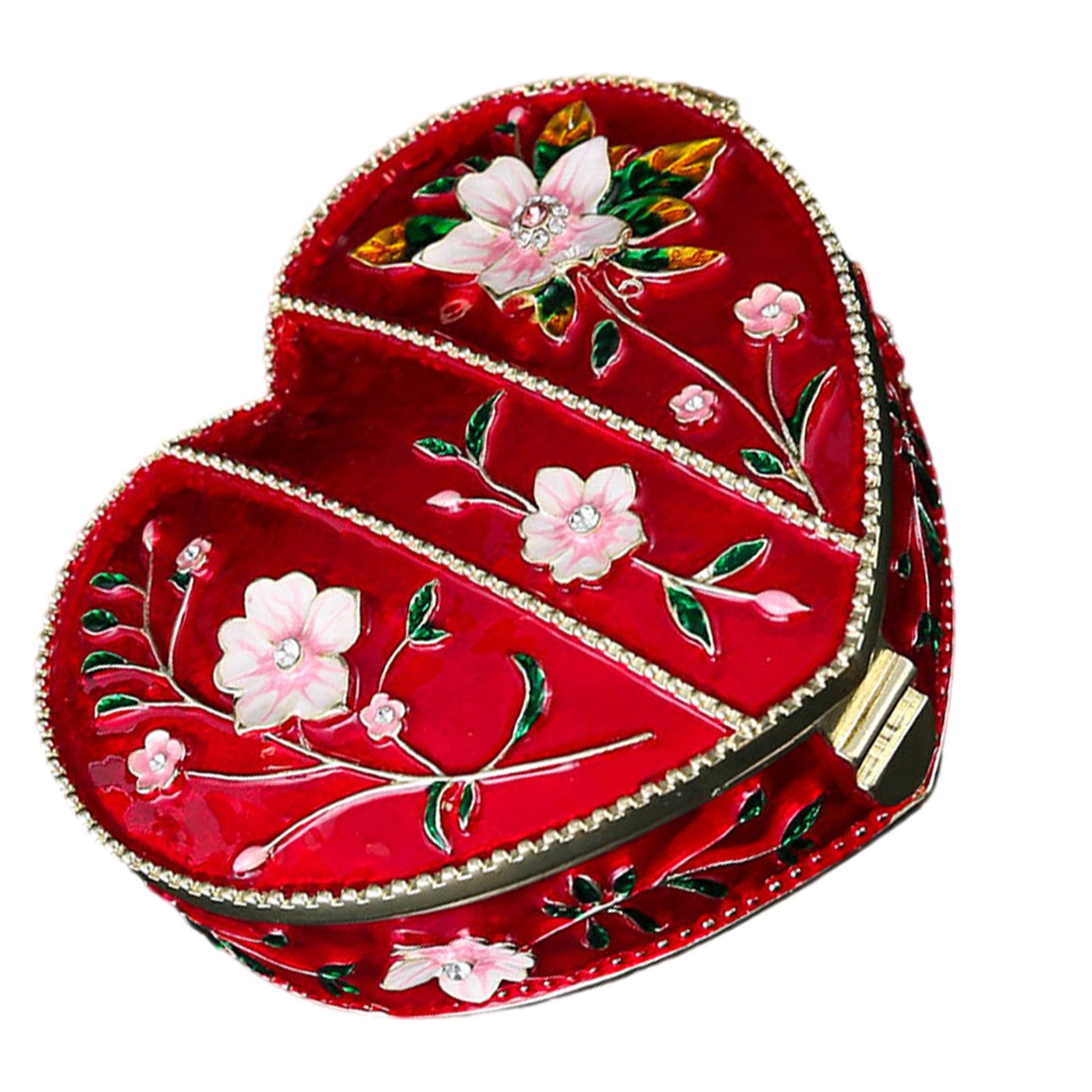 

Elegant Heart Jewelry Storage Portable Designs With Multiple Storage Sections красный