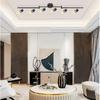 Kimjo 6-Light Track Lighting Fixtures Ceiling, Flush Mount Black Track Light Kit with Rotatable E26 Light Heads, Directional Kitchen Ceiling