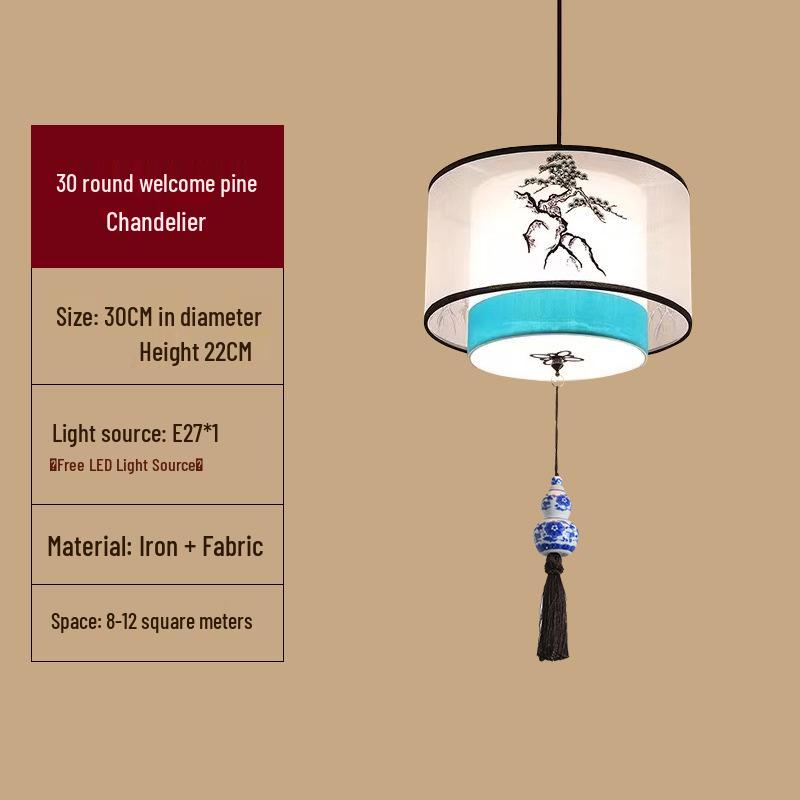 LED Ceiling Light for Balcony, Hallway, or Bedroom - New Chinese Style Small Pendant Light