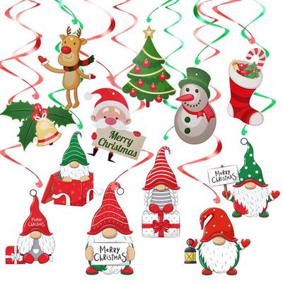 Spiral Hanging Ornament - PVC Christmas Pendant with Santa Boots and Socks Decoration