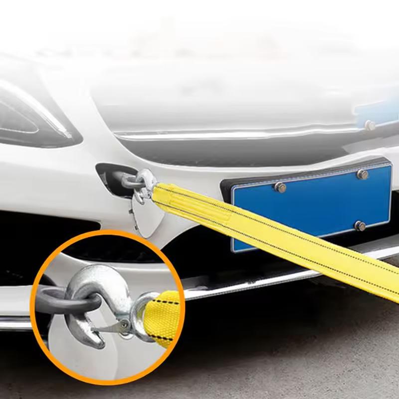 4M Heavy Duty 3 Ton Car Tow Cable Towing Pull-Rope Strap Hooks Van Road Recovery