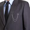 Elegant Men's Suit Pin with Delicate Chains - Stylish Rhinestone Lapel for Scarf or Tie