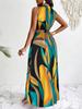 Elegant European & American Women's Sleeveless V-Neck Dress - Sexy, Fashionable, Printed Design 2026
