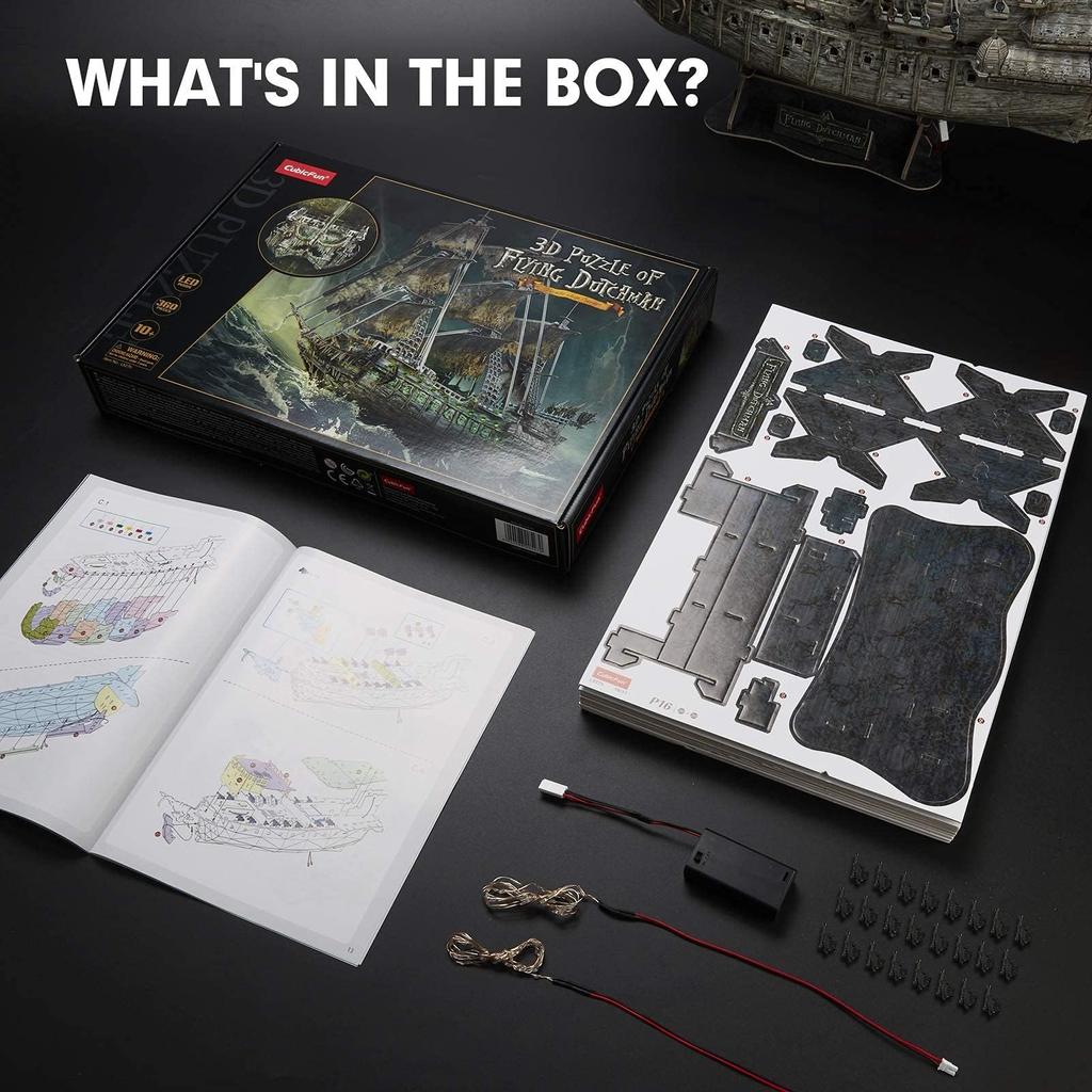 ASSYME Cubic Fan 3D Puzzle Craft Kit Nevyžaduje lepidlo ani nářadí Flying Dutchman L527h (s LED)