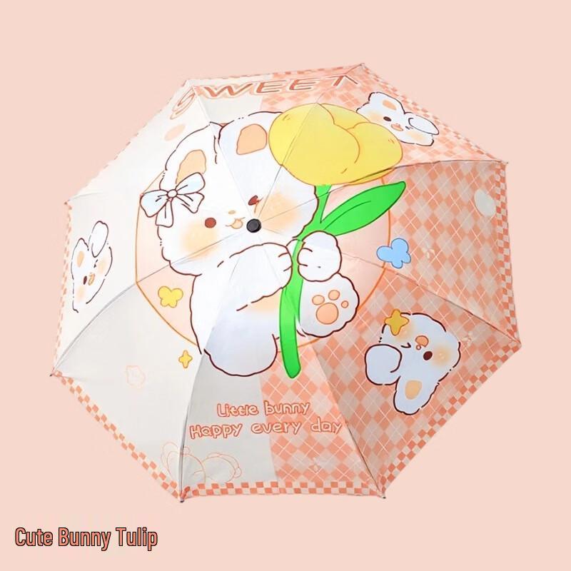 

Children s Cute Rabbit Tulip Foldable Umbrella