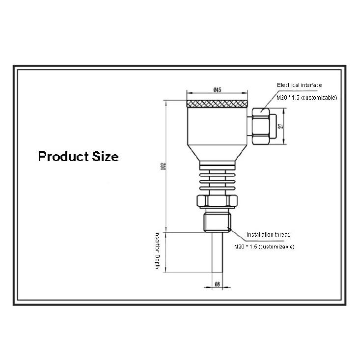 High Temperature Resistance Full Welding Stainless Steel Compact Temperature Transmitter PT100 Temperature Transducer