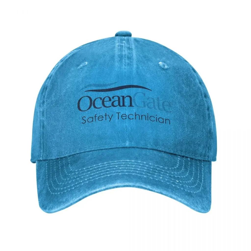 Vintage kšiltovka OceanGate pro bezpečnostního technika, unisex styl, obnošený vzhled, praná, pokrývka hlavy pro venkovní nošení ve všech ročních obdobích, cestovní klobouky, kšiltovka
