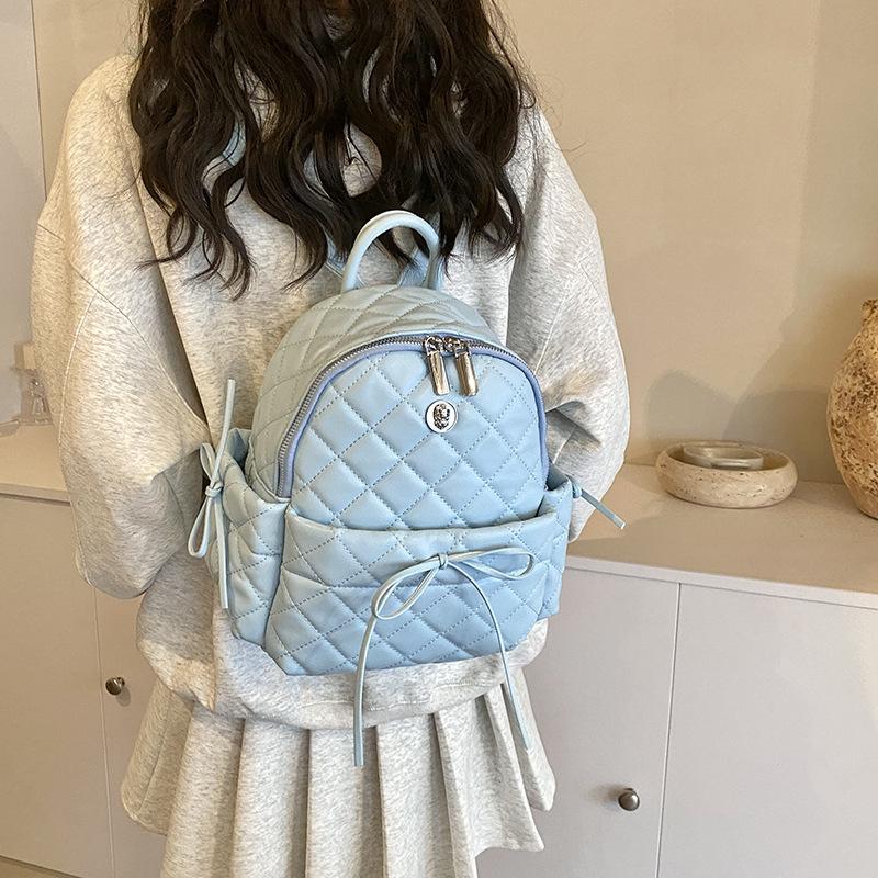 Lingge Embroidery Thread Women's Backpack New Versatile Travel Bag Fashion Rear Backpack Student Classroom Backpack