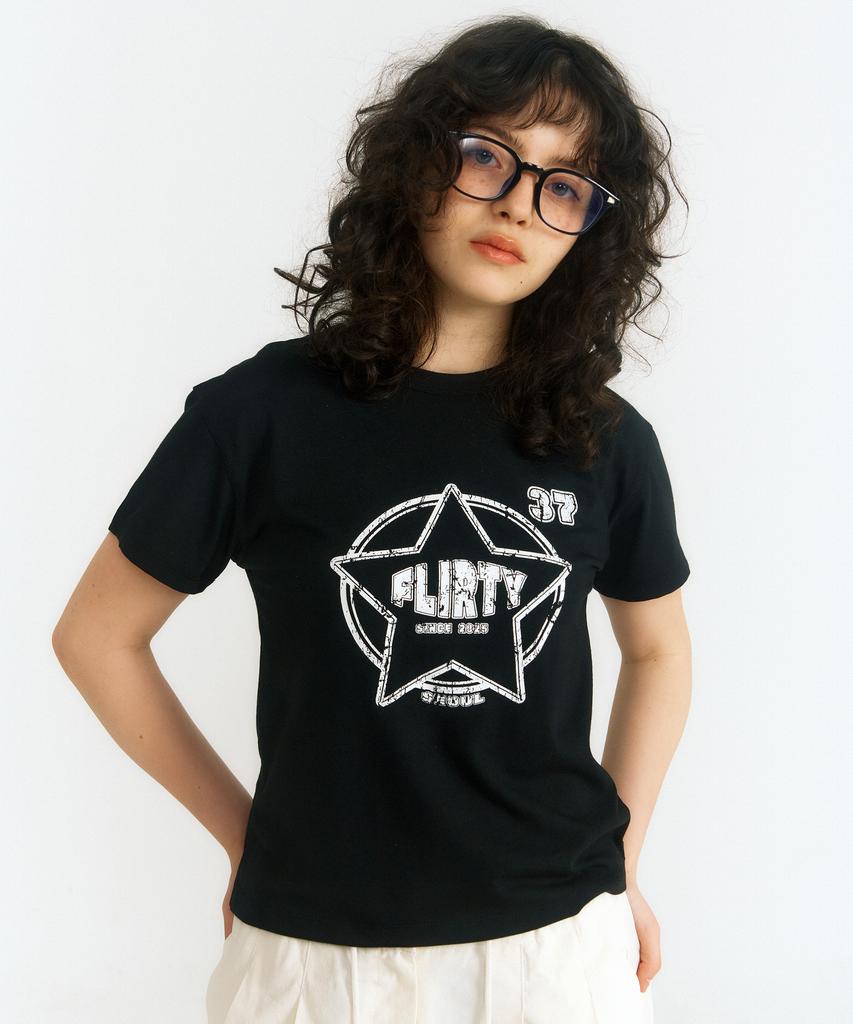 Peulleoti Flirty Vintage Logo T-Shirt (Black)