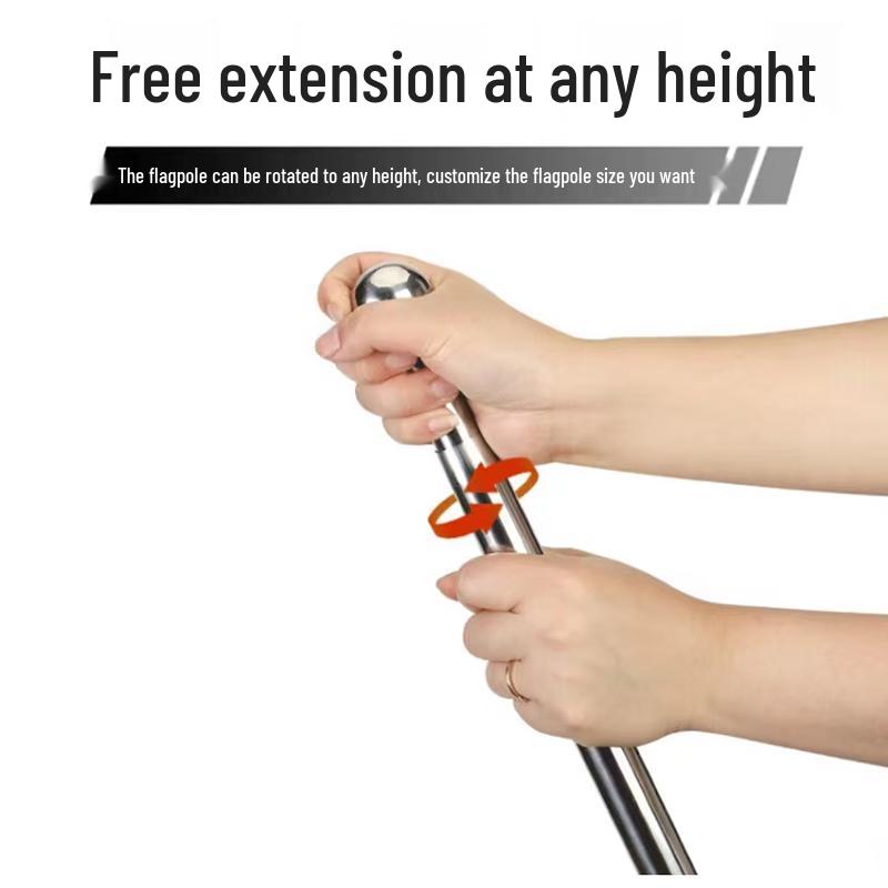 Sheng Kaixuan 3M Telescopic Stainless Steel Flagpole