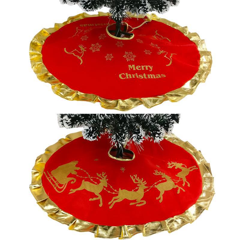 1PC Christmas Tree Skirt Plush High-grade Elk Fabric Tree Skirt for Decorating Tree Party Christmas