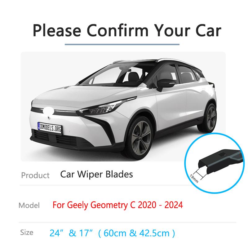 For Geely Geometry C     2024 Front Rear Set Wiper Blades Windows Replacement Cleaning Window Car Accessories