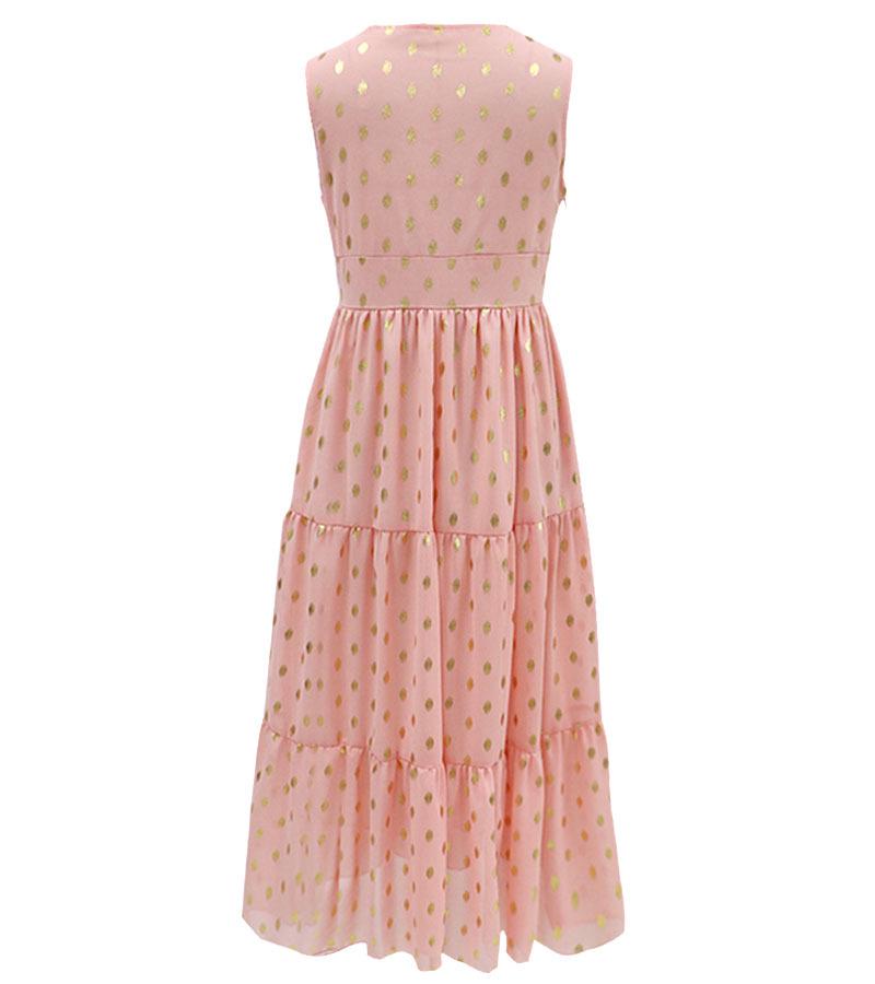 Sommer Damen Sexy Tiefes V Ärmelloses Chiffon Midi Kleid