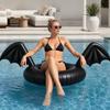 Galleggiante gonfiabile per piscina, Decorazione creativa ad ali di pipistrello, Salvagente in PVC nero ispessito per festa in piscina, Halloween, Spiaggia, Estate