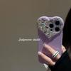 Case For iPhone 16 17 Air 15 Pro Max 14 Plus 13 Mini 12 Pro 11 7 8 SE2 Candy Blink 3D Diamond Heart StyleSoft Phone Case Cover