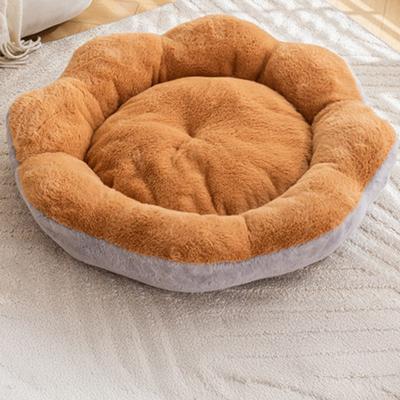 Yousheng Winter Pet Bed Flower Shaped Plush Dog Bed with Anti-slip Bottom Fluffy Pet Bed with Removable Washable Cover for Small Dogs Cats