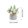 Elegant Artificial Rose Flowers with Small Vase Faux Florals Potted Plant for Indoor Desktop Decoration and Gift Giving