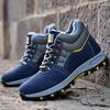 Winter Warm Men's Safety Boots Blue High-end Fashion Anti Puncture Protection Toe Work Boots Protective Shoes Indestructible