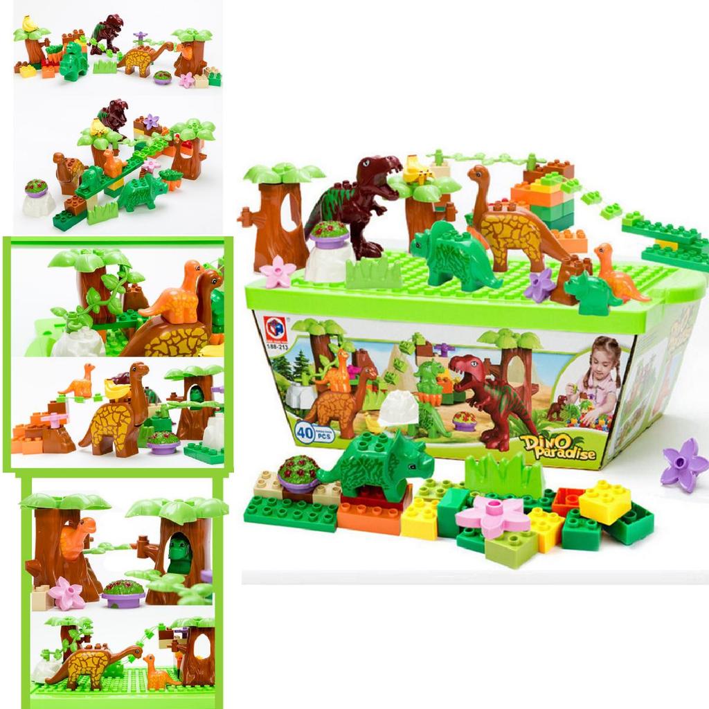 Dinosaurier-Bausteinset für Kinder mit großen ABS-Kunststoffteilen für kreatives Spielen