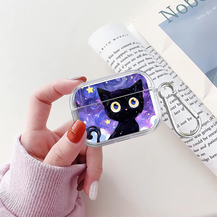 Case For Airpods 2 1 Pro Pro2 3 4 Pro3 Clear Earphone Cases Cover Van Gogh Art Cat