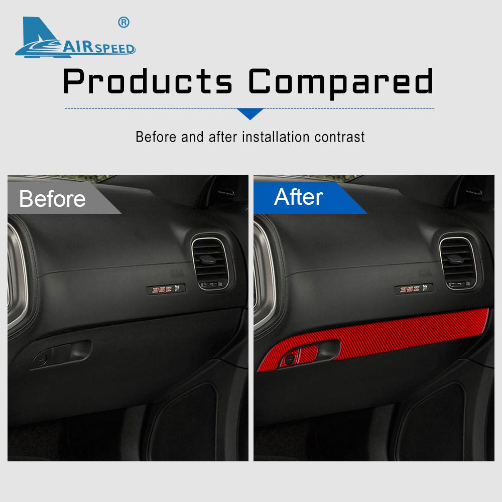 Carbon Fiber for Dodge Charger 2015 2016 2017 2018 2019 2020 2021 2022 2023 Headlight Switch Co-pilot Storage Box Sticker