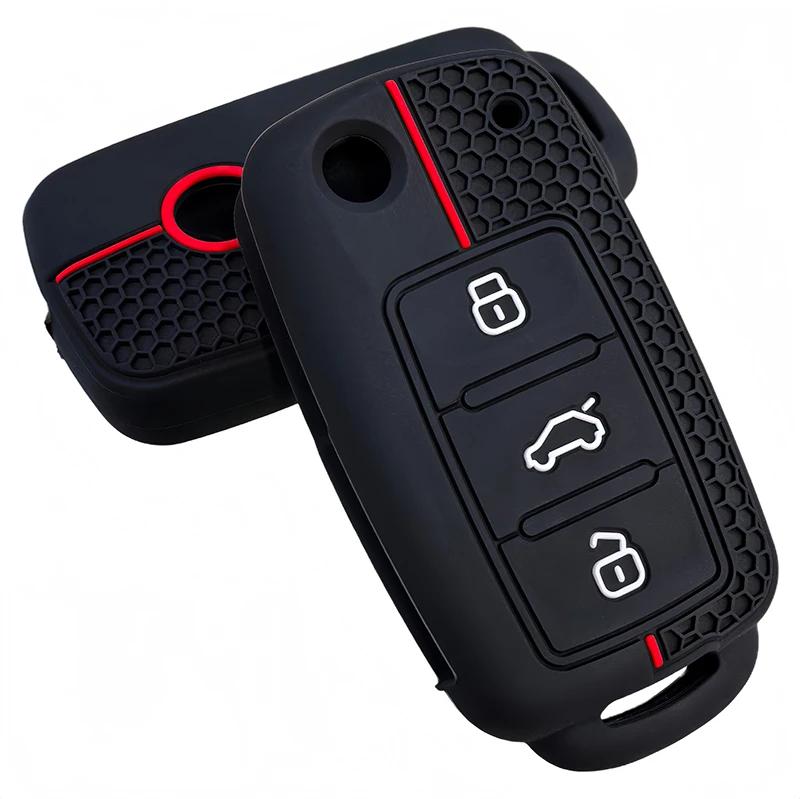 Silicone Car Key Case Cover Shell For Vw Volkswagen Polo Golf Passat Beetle Tiguan Jetta Seat Leon Altea Skoda Octavia Kodiaq