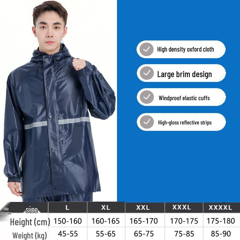 

Штормозащитный взрослый дождевик и брюки: Водонепроницаемый, для велоспорта, электромобилей и мотоциклов. 4XL