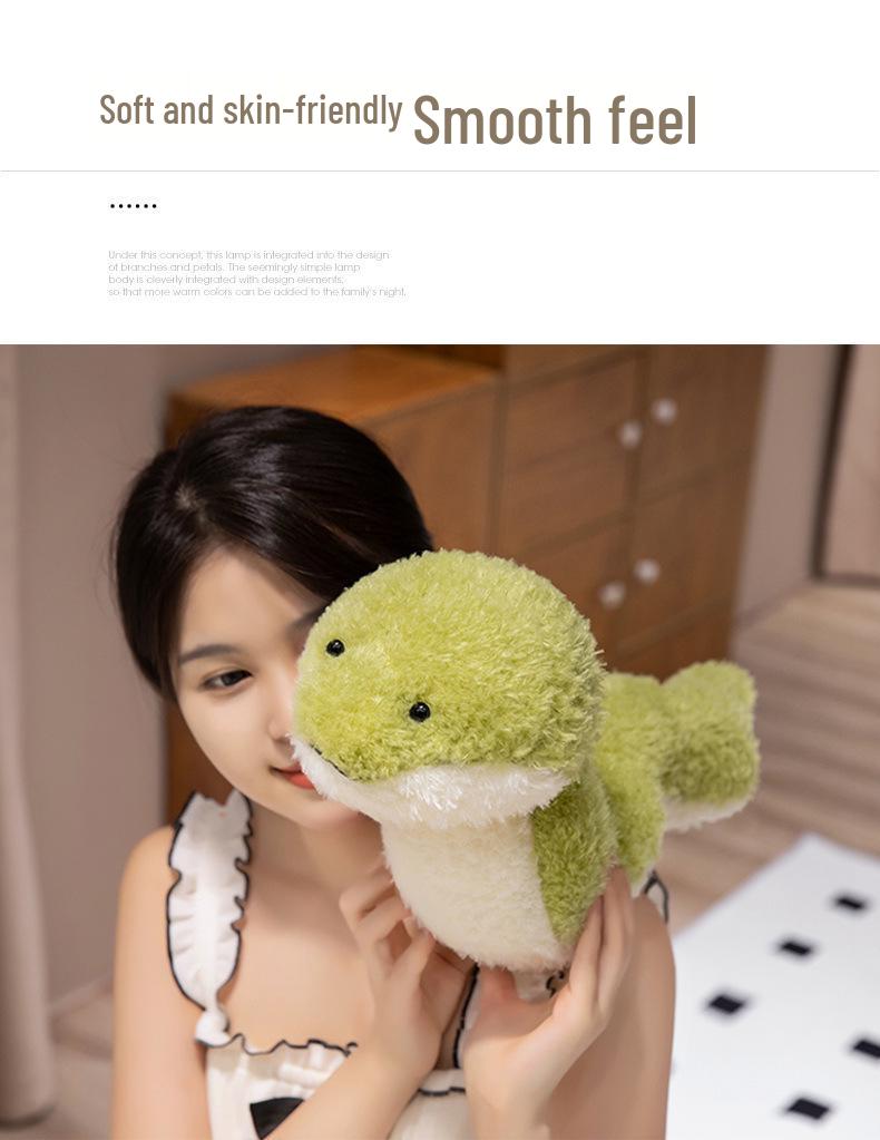 JC Style Cute Plush Green Snake Doll with Curly Hair Texture - Perfect Gift for Girls & Children's Birthdays