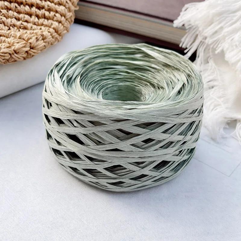 180m Raffia Yarn Paper Grass 100g/pcs for Knitting and Crochet Handmade Diy Straw Hat Bag Doll Slippers Weave Soft Yarn Thread