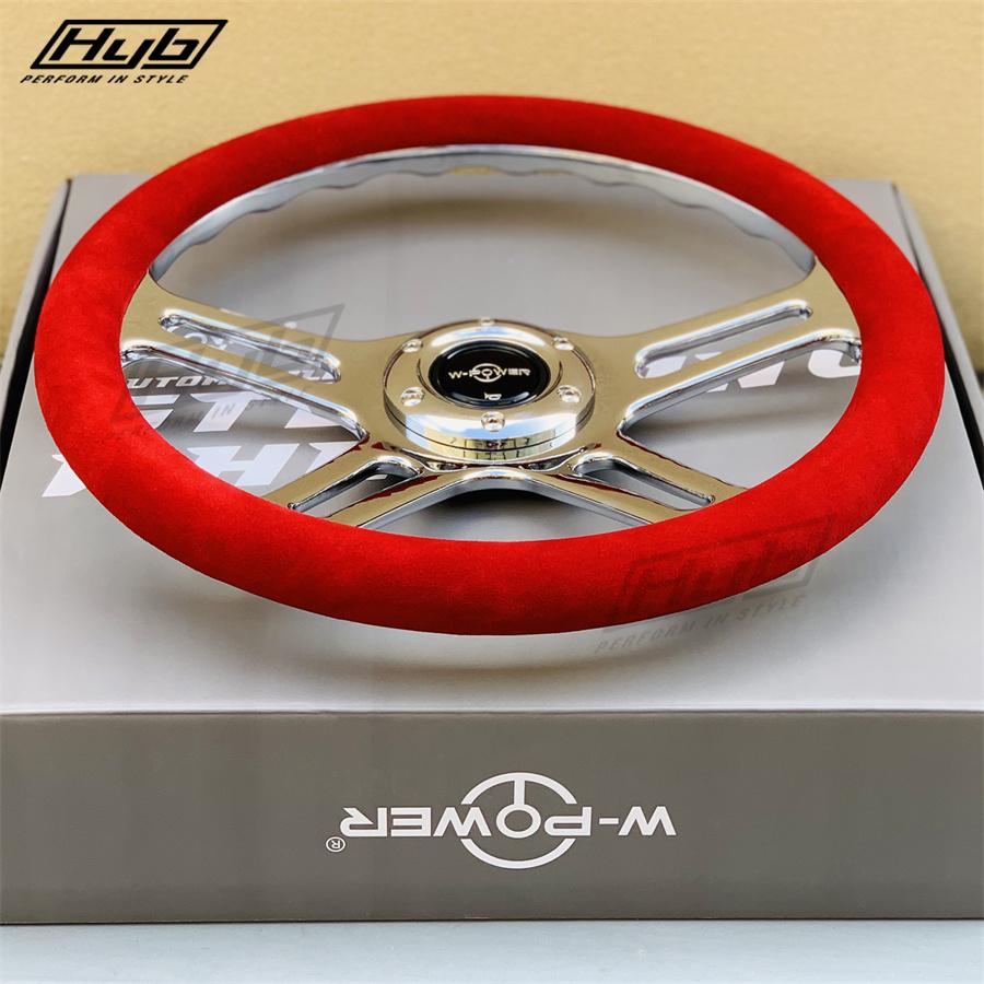 Modified Tuning Steering Wheel Flat Corn Round Shape PCD 70MM Universal Long Spoke JDM 14Inch Drift Car Steering Wheel