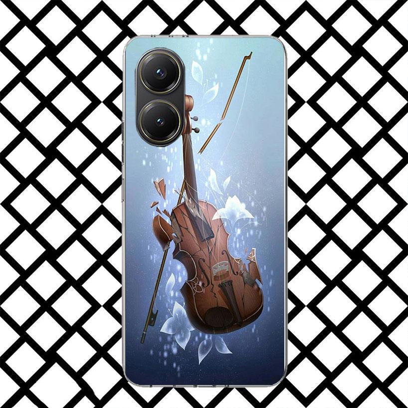 Music Violin Phone Case for Xiaomi Poco F7 Ultra X7 X6 X5 Pro X4 Gt M8 M7 Redmi 15 15C 13 13C 12 12C Soft Cover Fundas Poco F7 U